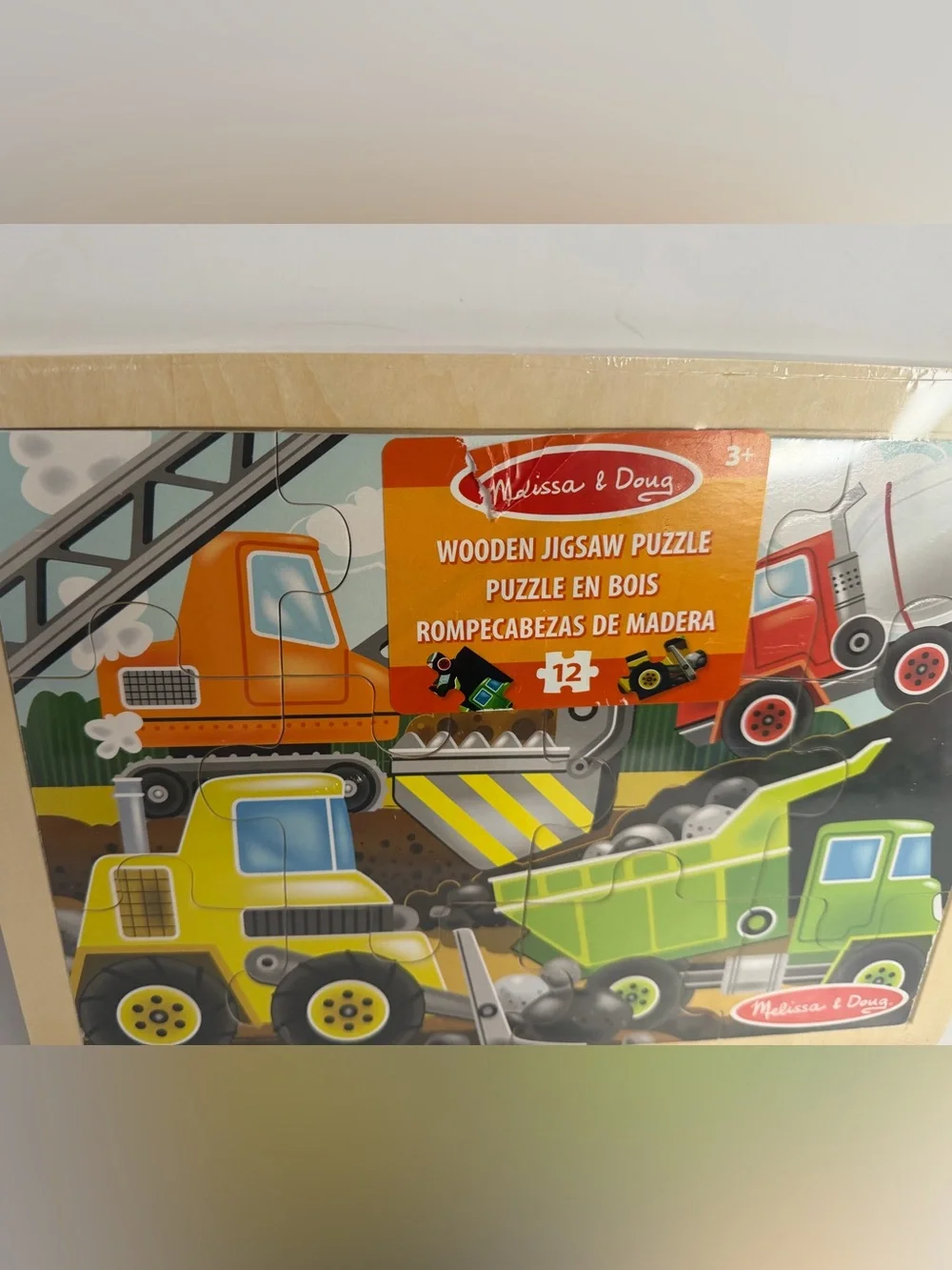 Melissa & Doug Wooden Jigsaw Puzzle Lot of 2 Construction Site & On The Go